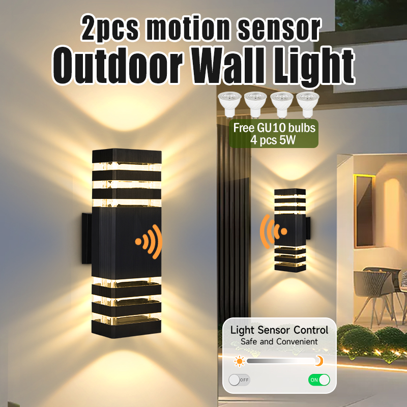 Outdoor Lighting Lux - センサーライト屋外壁ランプ GU10 壁装飾ライト屋内防水モーションセンサー壁ライトインテリア壁ライト 110V 220V