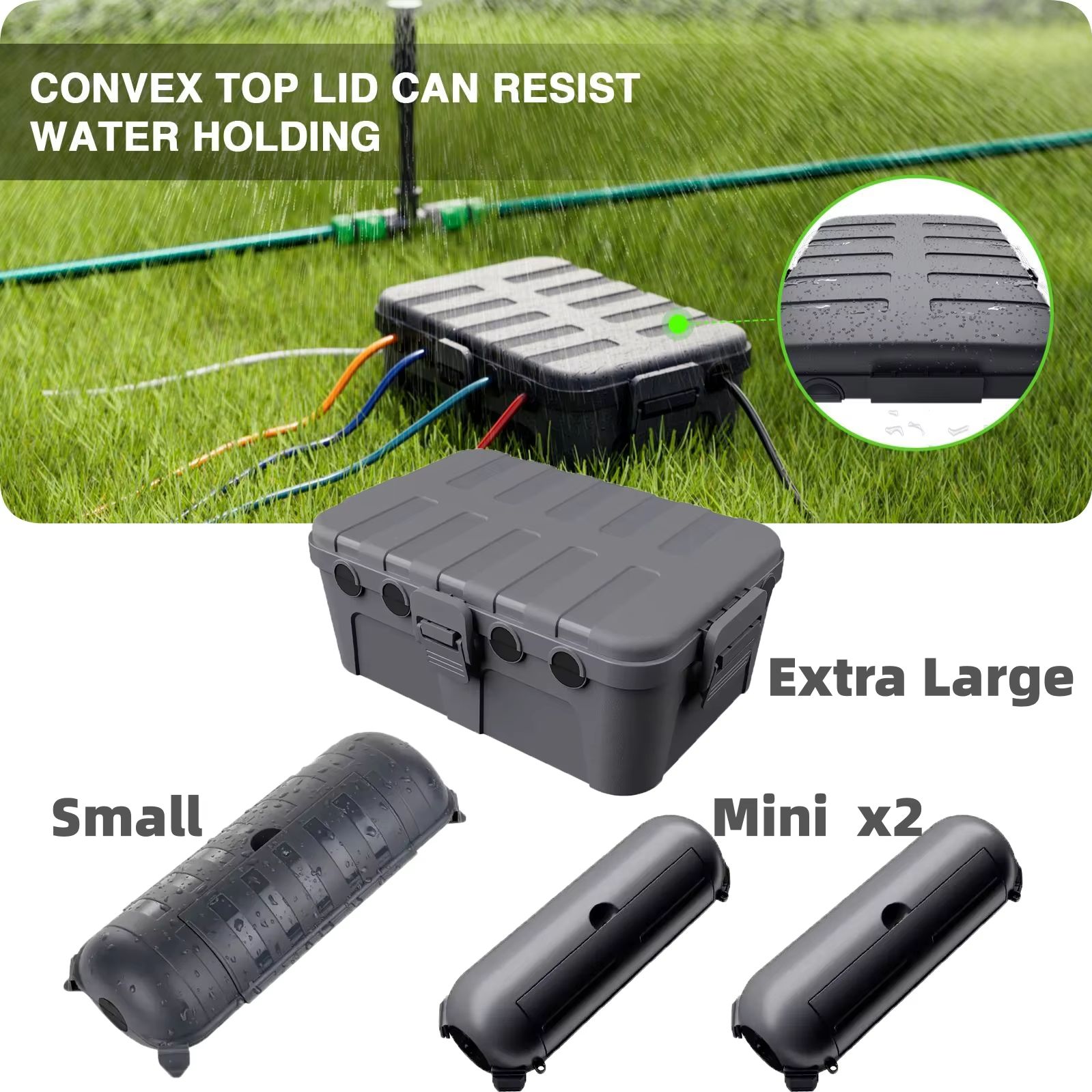 Outdoor Lighting Extension Cable - 大型耐候性屋外電気ボックスケーブルカバー、延長ケーブル、電源タップ、アングルプラグ、ホリデー照明の保護用