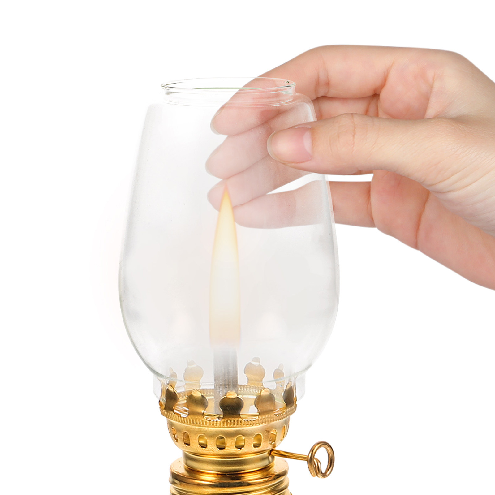 Outdoor Lighting Glass Replacement - 2 個スタイルオイルランプシェードガラス煙突ランプ交換用ヴィンテージ装飾屋外キャンプレトロ照明