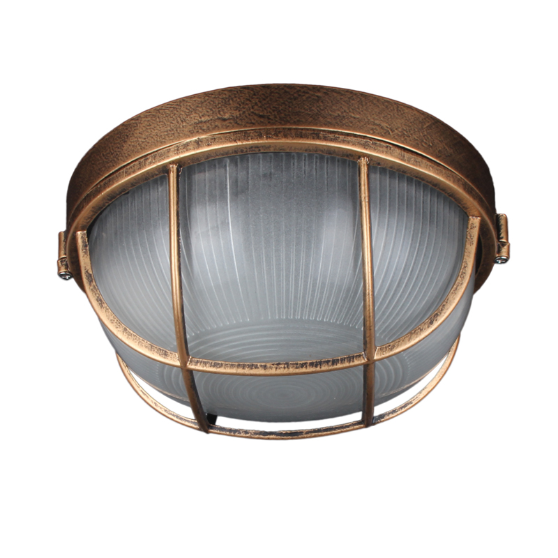 Outdoor Lighting Bronze - ヴィンテージ屋外シーリングランプ、ブロンズメタルガラス保護庭ガーデンシーリングライト、防水レトロフラッシュマウントライト