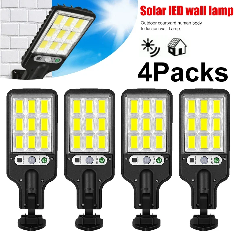Outdoor Lighting Lamp - 強力なLEDソーラー屋外中庭壁掛けランプ充電式誘導ソーラーガーデンライトテラスガレージドア街路灯