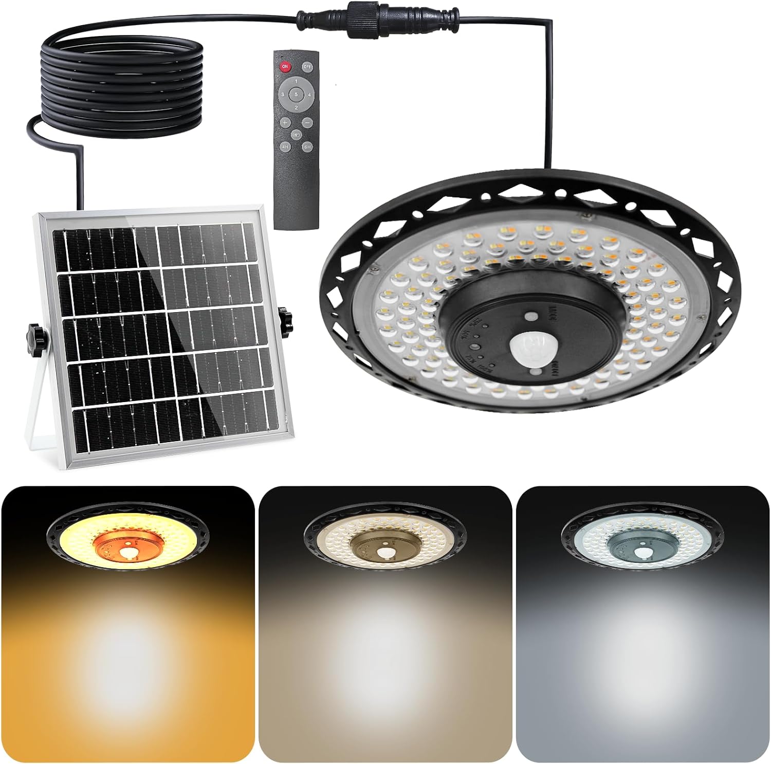 Outdoor Lighting Experts - 屋外ソーラーUFO街路灯、屋外モーションセンサー防水回転デザイン、パティオ屋内ポーチガゼボガレージライト用