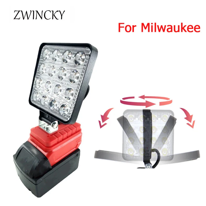 Outdoor Lighting Milwaukee - ZWINCKY ポータブル LED ランプミルウォーキー 18V リチウムイオンバッテリー屋内屋外オブサイトライトコードレス