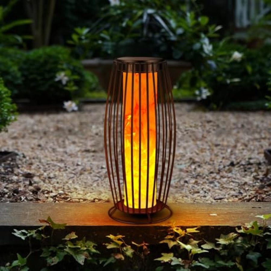 Outdoor Lighting Lamp - ソーラー屋外フロアランプ ちらつき炎ソーラー屋外ライト ソーラーランタン 屋外防水 自動オン/オフ ソーラーランタン