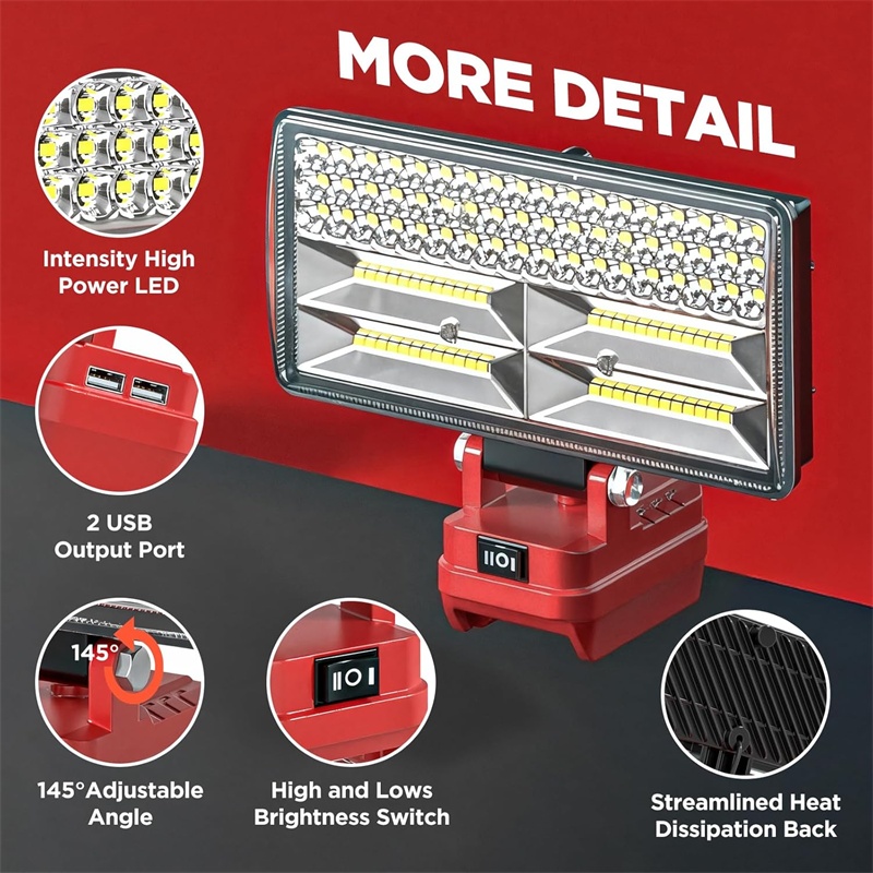 Outdoor Lighting Milwaukee - ハンドヘルド LED ワークライト ミルウォーキー 18V リチウムイオンバッテリー用