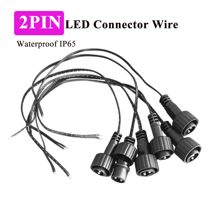 Outdoor Lighting Experts - 屋外用2ピンLEDコネクタ、ソーラーストリングライト用25cmケーブル付き、1A 0.25平方mm IP65、ソーラーパネル用2ピンプラグ延長コード