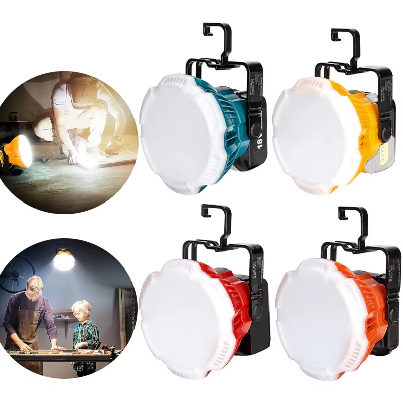 Outdoor Lighting Milwaukee - 屋外用ポータブルLEDワークライト,mukita,deWalt,milwaukee,エンボス加工,ブラックデカール,職人,18vバッテリー,24w,2400lm用ランプ