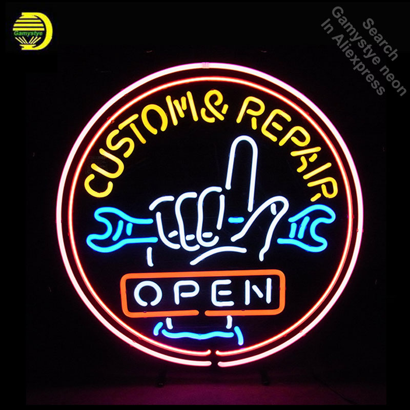 Outdoor Lighting For Store - カスタムオープン修理ネオンサイン 本物のガラス管 バー 車 ライトサイン 店舗ディスプレイ