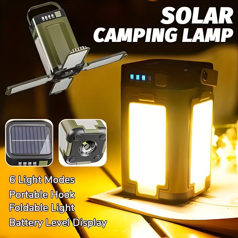 ソーラー充電式折りたたみ式2000mAhパワーバンク付き屋外 - Outdoor Lighting Lamp のレビューと価格