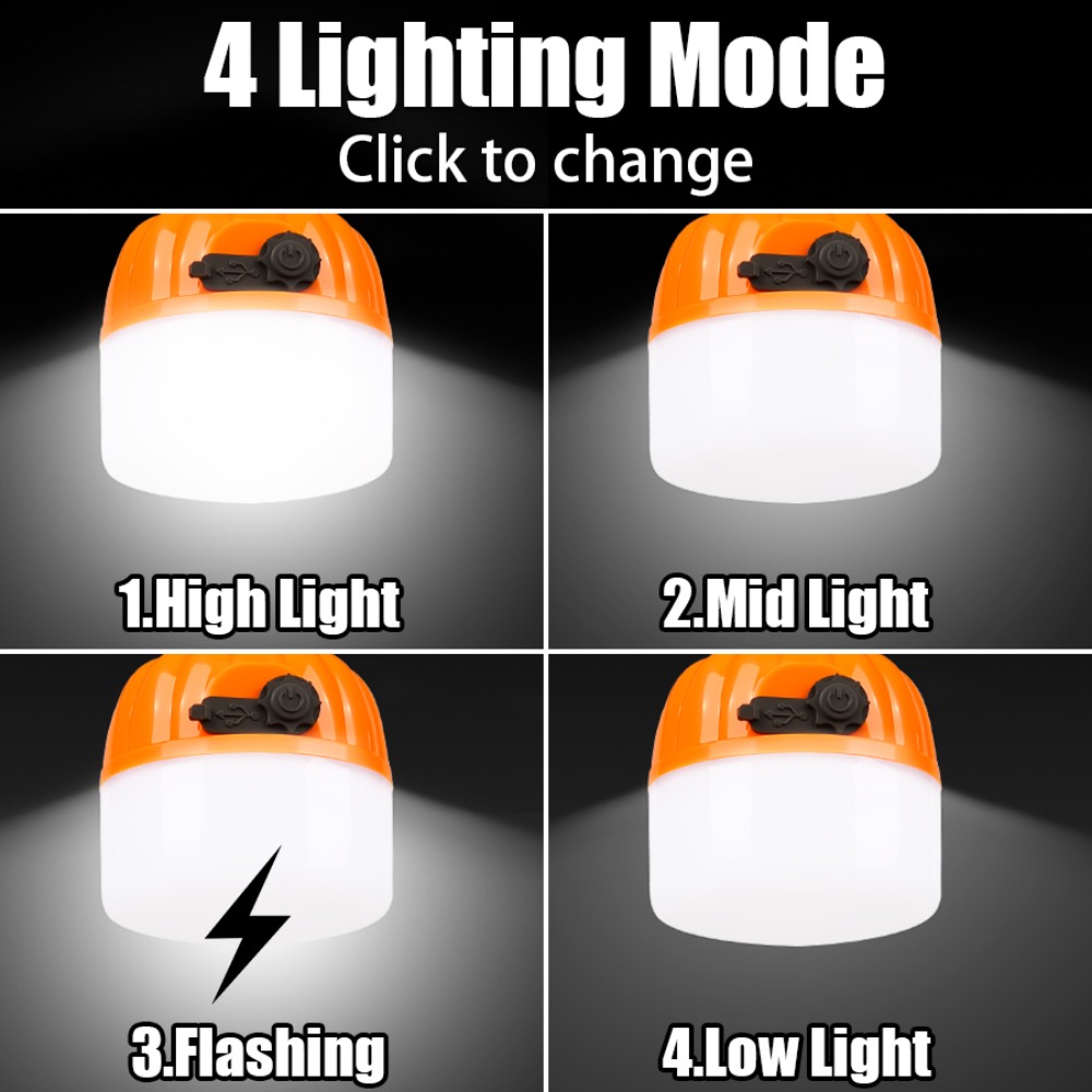 ポータブルミニキャンプランプ 4つの照明モード フック付き  - Outdoor Lighting Lamp のレビューと価格