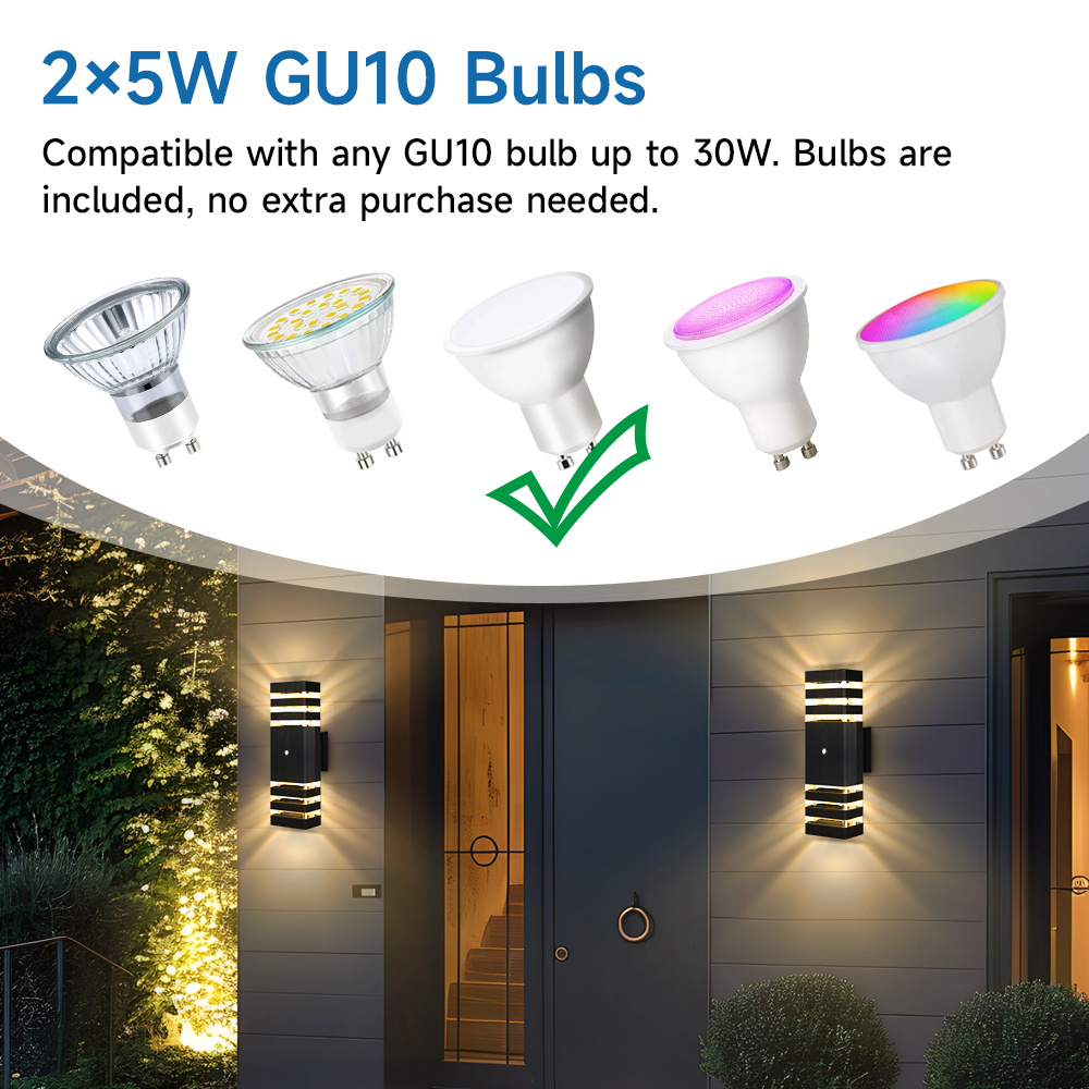 センサーライト屋外壁ランプ GU10 壁装飾ライト屋内防水モ - Outdoor Lighting Lux のレビューと価格