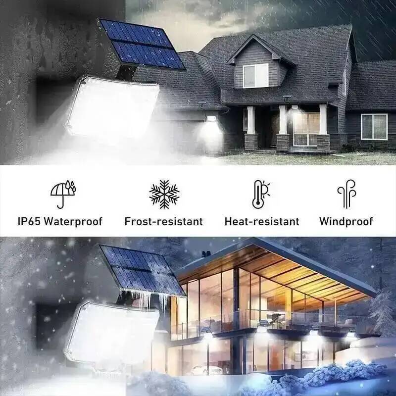 屋外ソーラーライト 3モード人感センサー投光器 234LED - Outdoor Lighting Bronze のレビューと価格