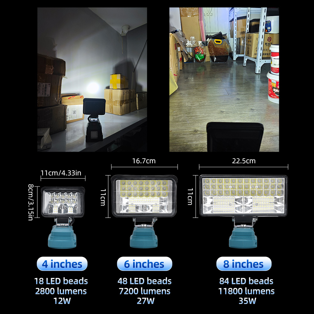 18V LED ランプワークライトマキタ用デウォルト用ミルウ - Outdoor Lighting Milwaukee のレビューと価格