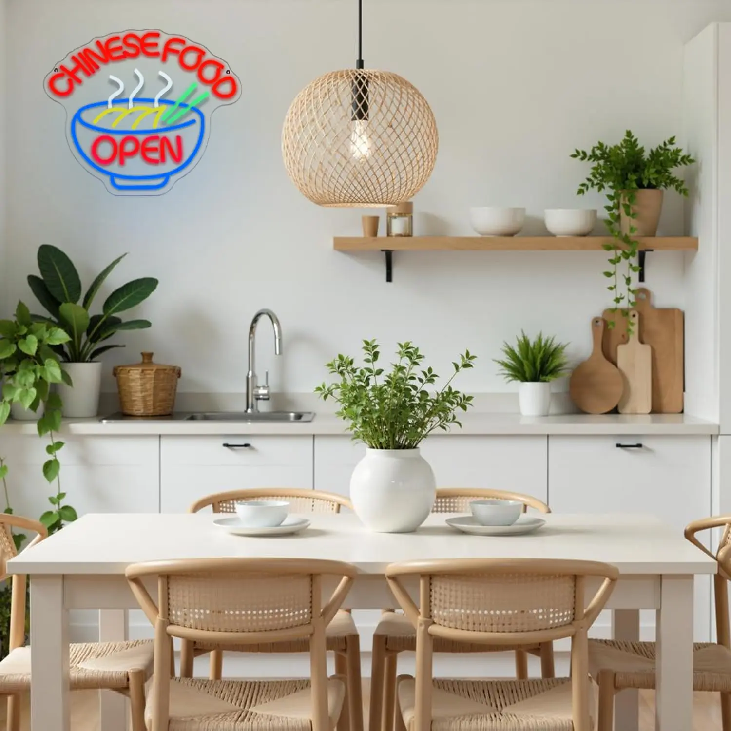 中華料理オープンネオンサインラーメン調光可能なLEDネオンラ - Outdoor Lighting For Store のレビューと価格