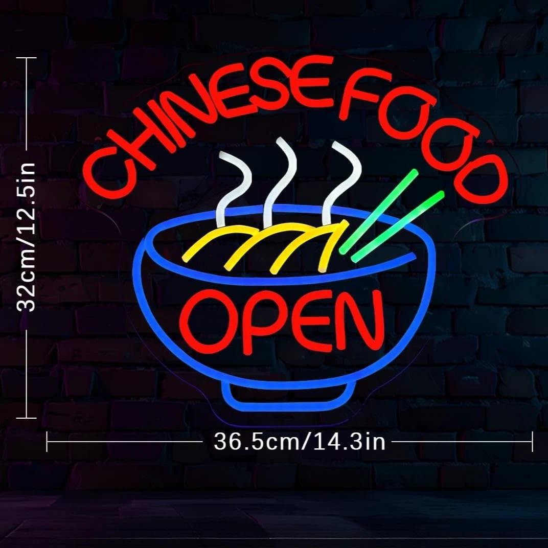 中華料理オープンネオンサインラーメン調光可能なLEDネオンラ - Outdoor Lighting For Store のレビューと価格