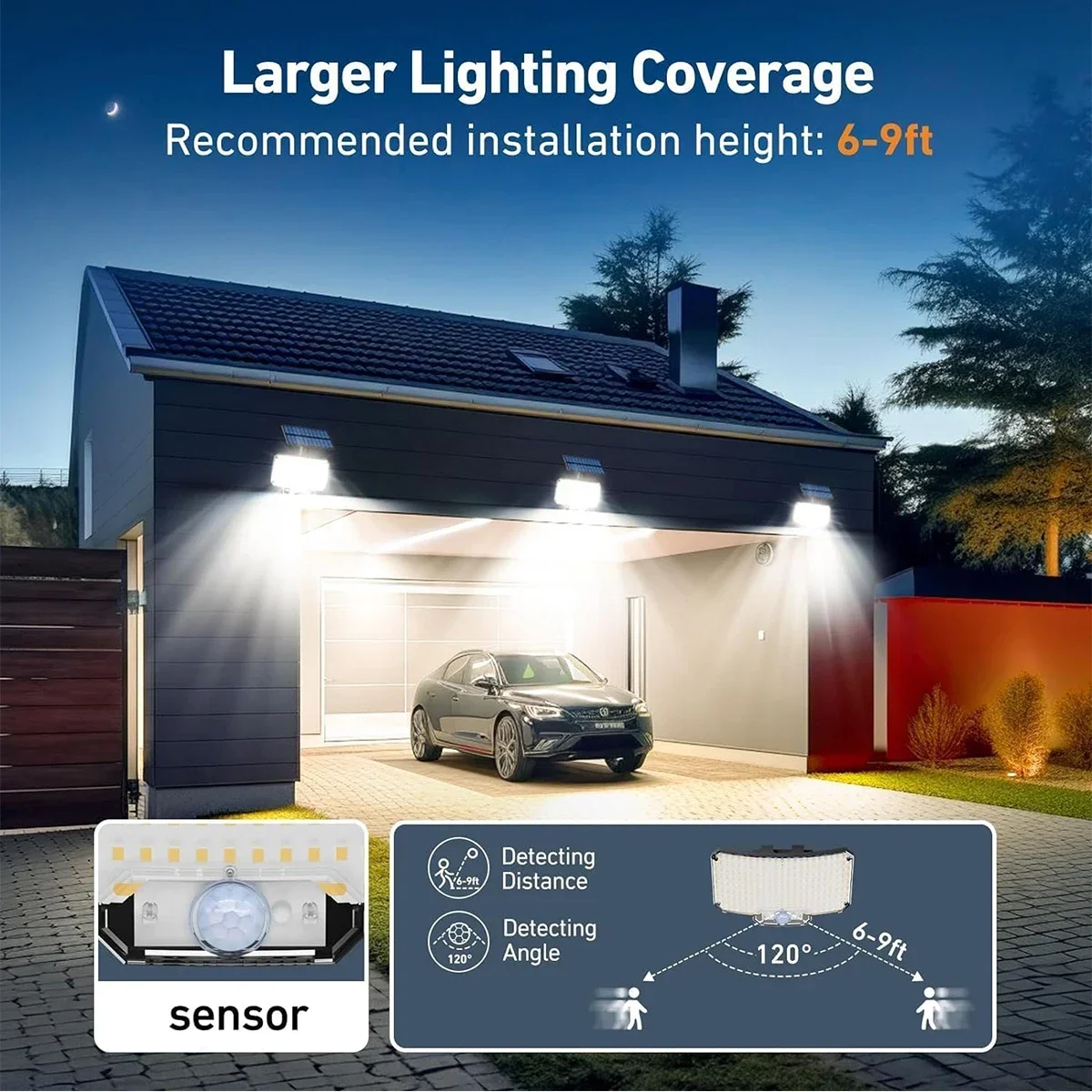 234LED ソーラー屋外ライト モーションセンサー 超高輝 - Outdoor Lighting Lamp のレビューと価格