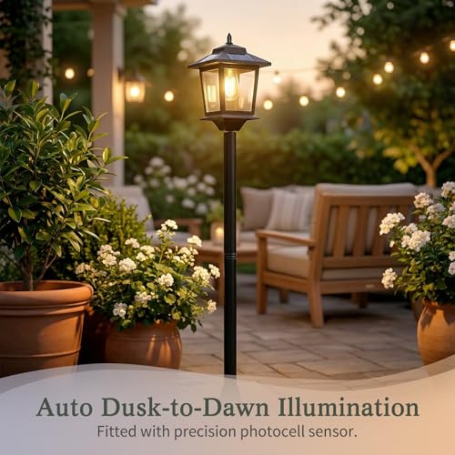 屋外ソーラーポストライト、2個パック63インチ夕暮れから夜明 - Outdoor Lighting Lamp のレビューと価格