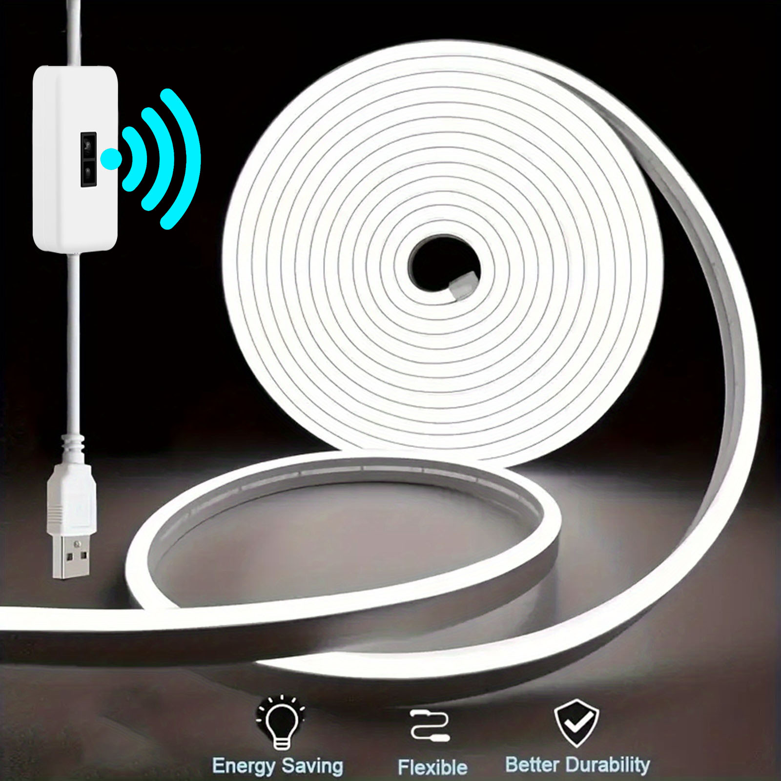 モーションセンサーネオン LED ライトストリップ USB  - Outdoor Lighting Switch のレビューと価格