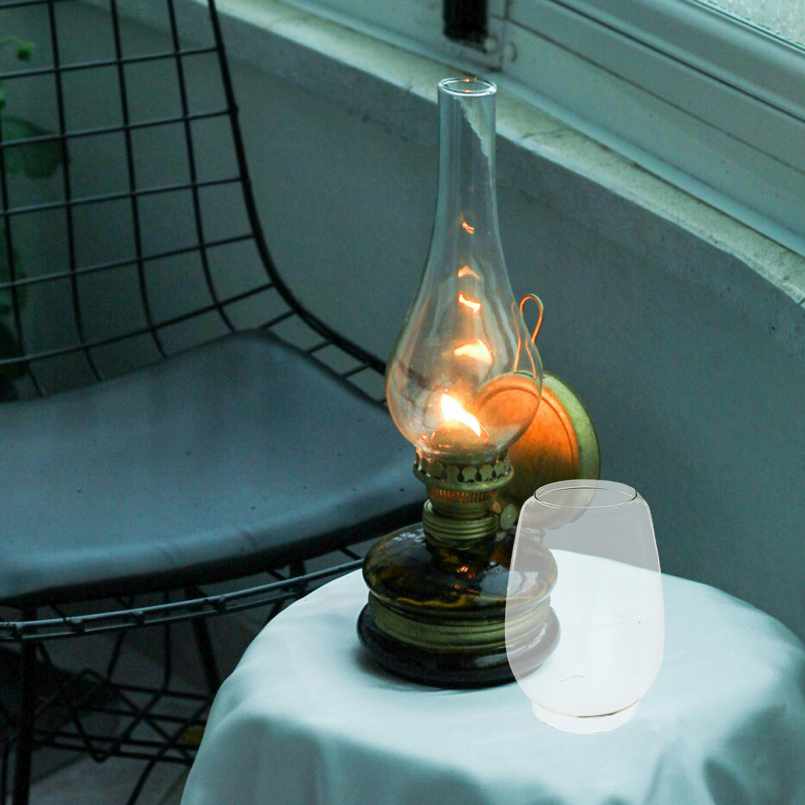 2 個スタイルオイルランプシェードガラス煙突ランプ交換用ヴィ - Outdoor Lighting Glass Replacement のレビューと価格