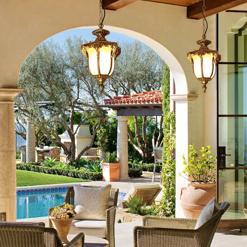 ヨーロッパ屋外ポーチペンダントライトヴィンテージブロンズエク - Outdoor Lighting Bronze のレビューと価格