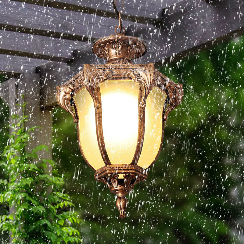 ヨーロッパ屋外ポーチペンダントライトヴィンテージブロンズエク - Outdoor Lighting Bronze のレビューと価格