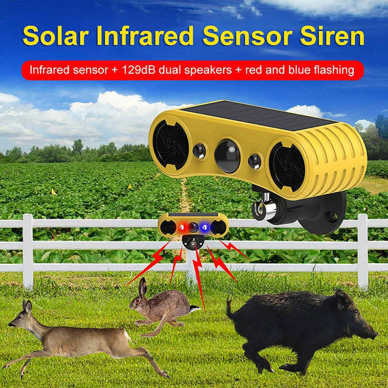 ソーラーモーションセンサーアラームLED赤＆青ストロボライト - Outdoor Lighting Experts のレビューと価格