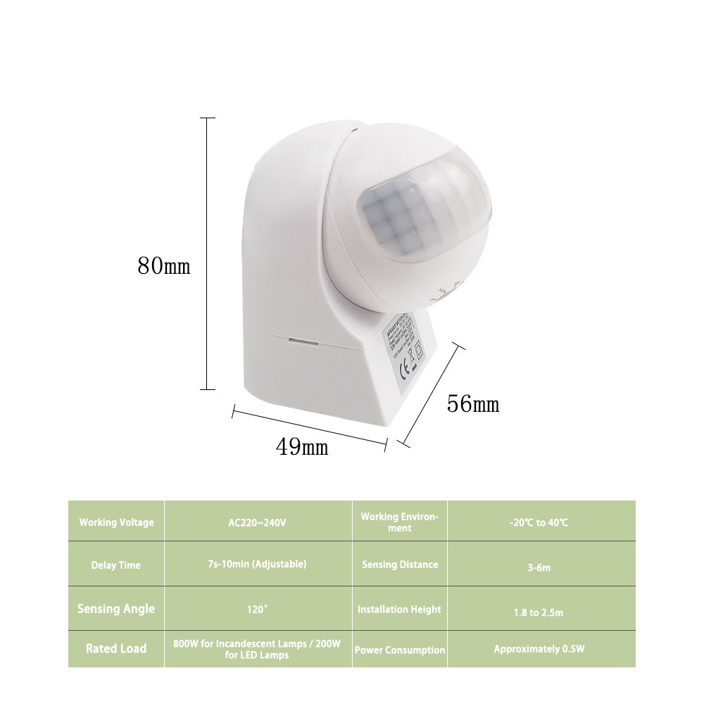 220V 屋外防水壁掛け赤外線 PIR モーションセンサース - Outdoor Lighting Switch のレビューと価格