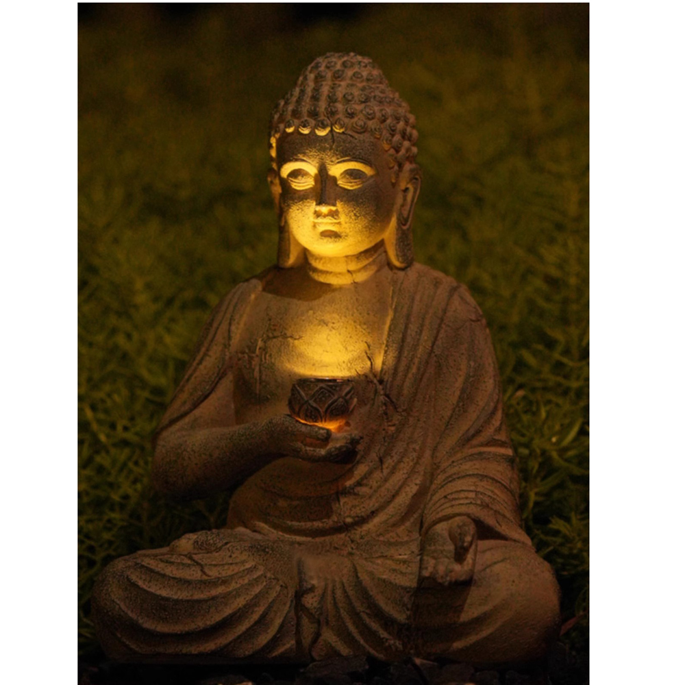 樹脂ソーラー仏像彫刻庭の装飾ライト禅アジアン日本庭園の装飾屋 - Bollard Light Garden のレビューと価格