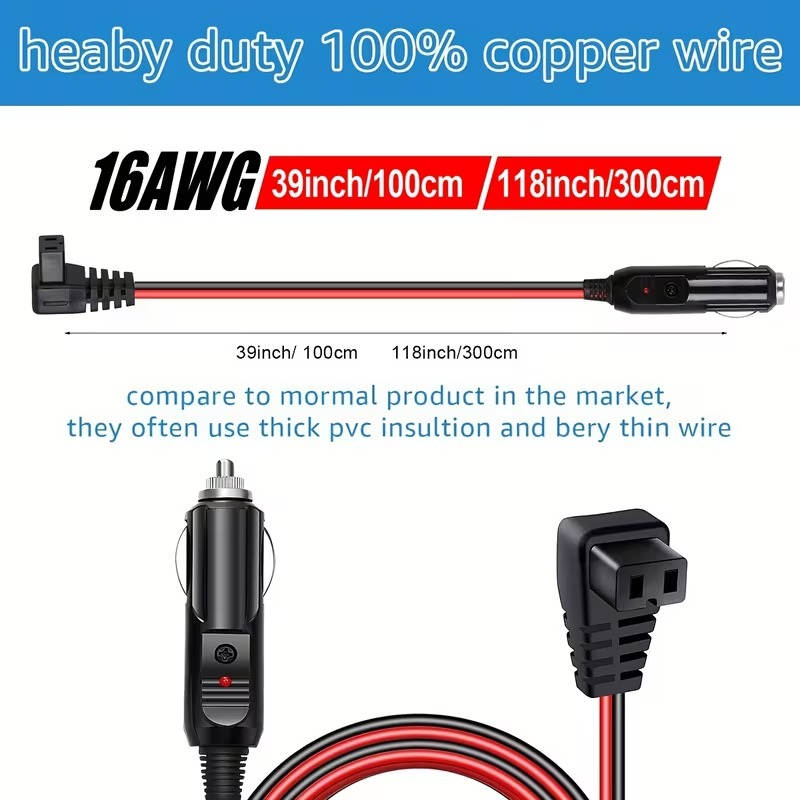 16awg RV プラグアダプターで車の冷蔵庫への接続を延長 - Outdoor Lighting Extension Cable のレビューと価格