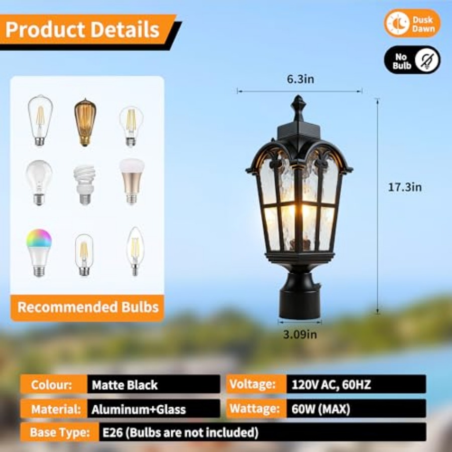 センサー屋外ポストライト防水ポストライト器具屋外防錆防水エク - Outdoor Lighting Lamp のレビューと価格