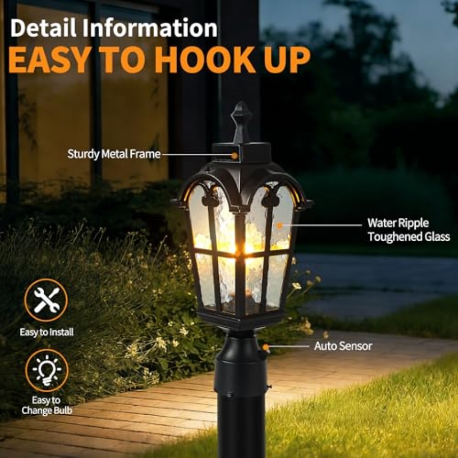 センサー屋外ポストライト防水ポストライト器具屋外防錆防水エク - Outdoor Lighting Lamp のレビューと価格