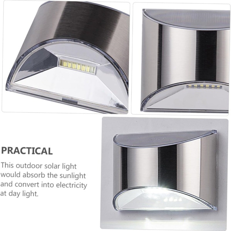 2 個ソーラーガーデンライトステンレス鋼中庭壁ランプ防水屋外 - Outdoor Lighting Experts のレビューと価格