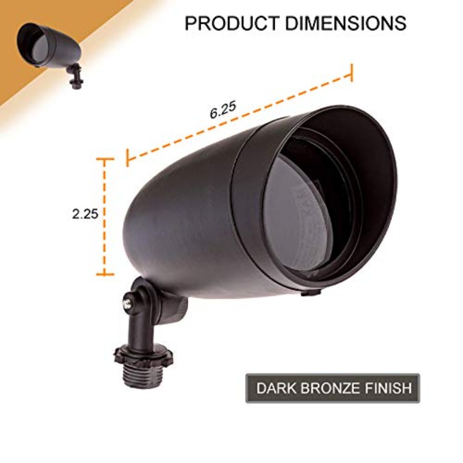 照明器具 ワンライト PAR20 120ボルト ダイキャスト - Outdoor Lighting Bronze のレビューと価格