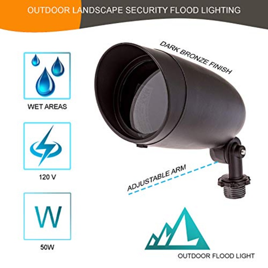 照明器具 ワンライト PAR20 120ボルト ダイキャスト - Outdoor Lighting Bronze のレビューと価格