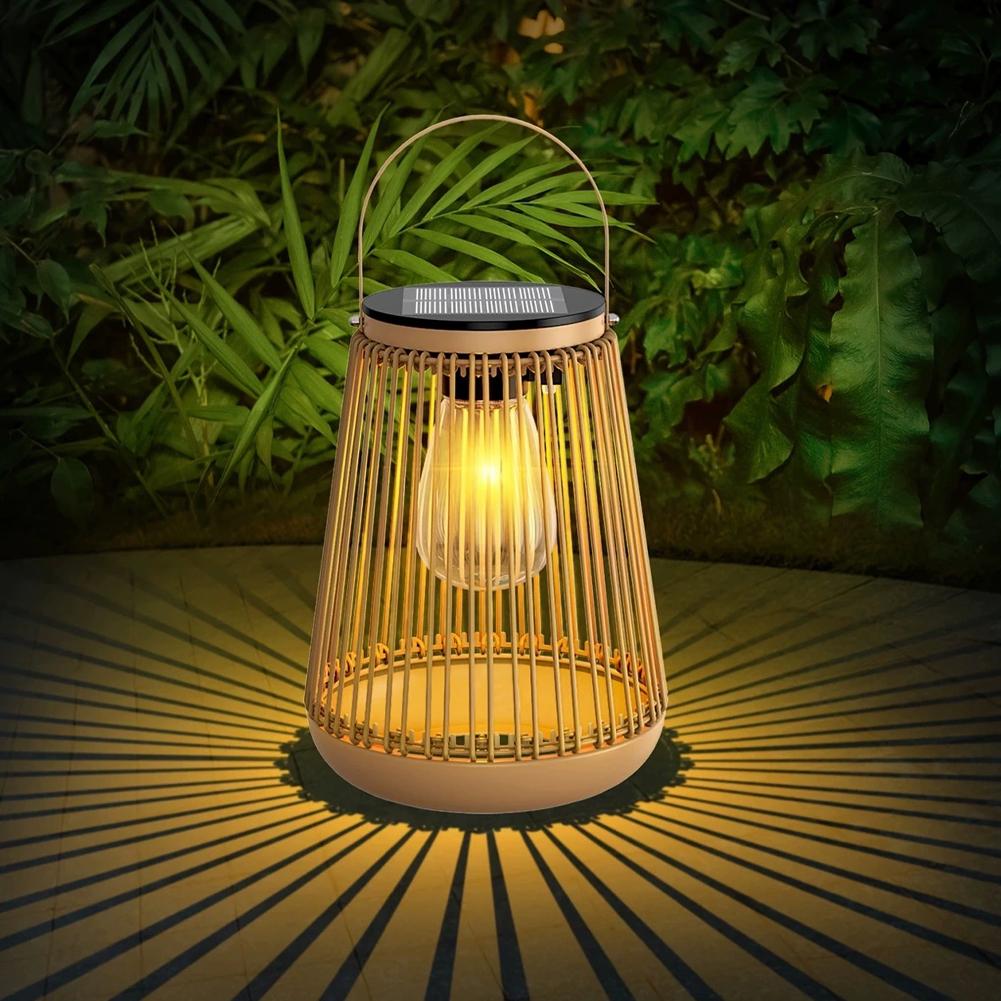 IP65防水ソーラーラタンランタン、吊り下げ式テーブルライト - Outdoor Lighting Lamp のレビューと価格