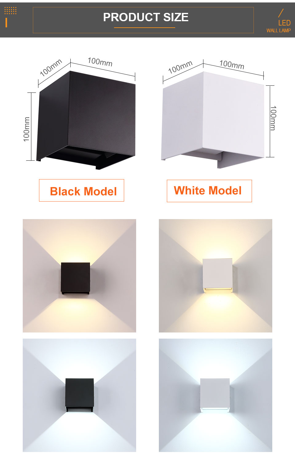 モダンな正方形のアルミニウムLEDウォールライト,室内照明, - Outdoor Lighting Lux のレビューと価格
