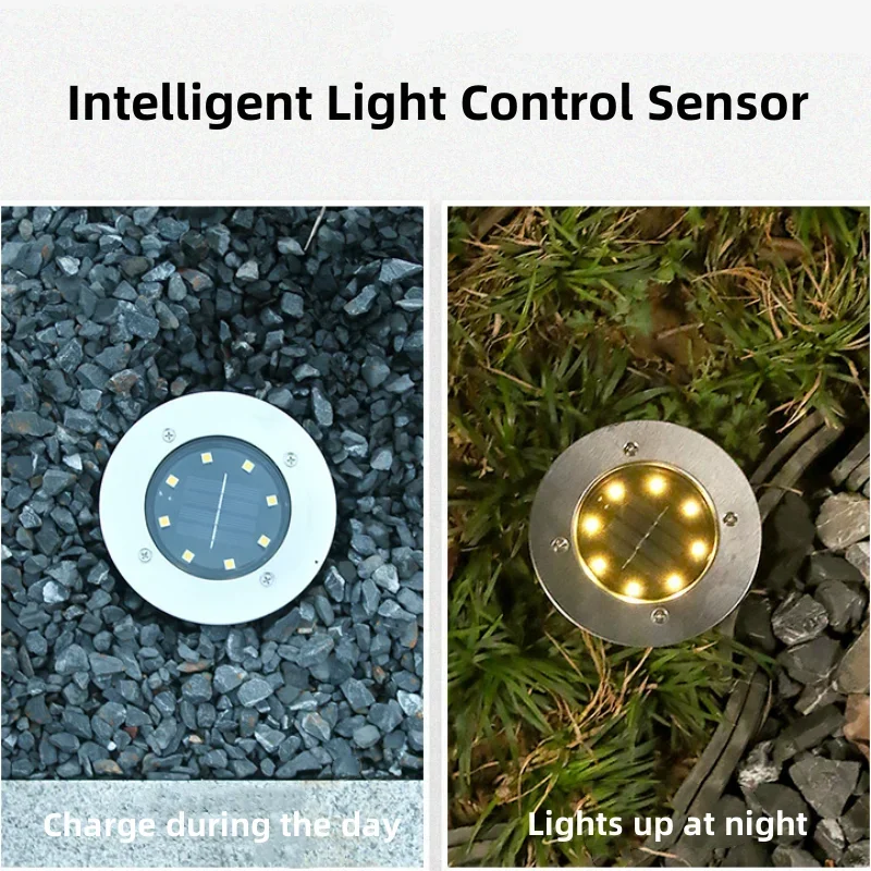 8つのLEDフロアライト,ソーラーパネル,屋外照明,地下照明 - Outdoor Lighting Experts のレビューと価格