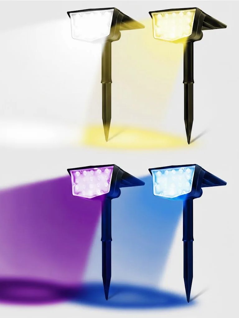 2個入りソーラー屋外スポットライト 700ルーメン 防水US - Outdoor Lighting Switch のレビューと価格