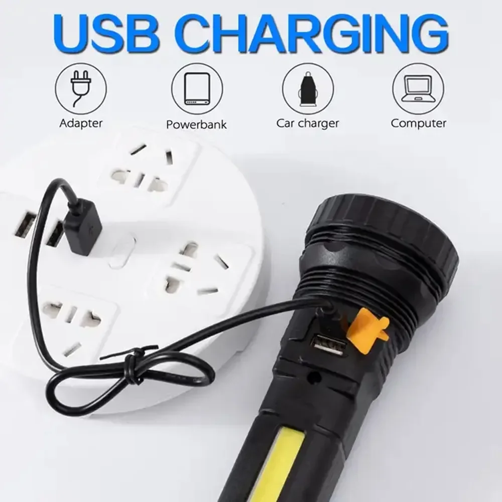 1PC 多機能ソーラー LED 懐中電灯屋外長距離トーチ緊急 - Outdoor Lighting The Range のレビューと価格