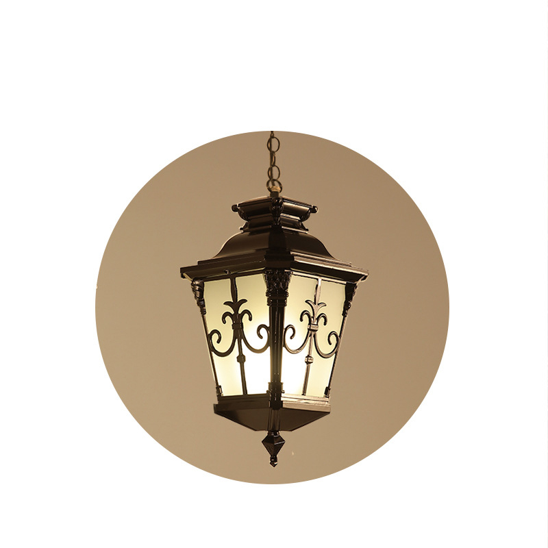 防水屋外ポーチペンダントライトガラスシェード黒外装ペンダント - Outdoor Lighting Bronze のレビューと価格